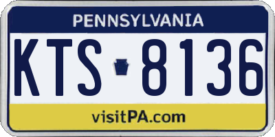 PA license plate KTS8136