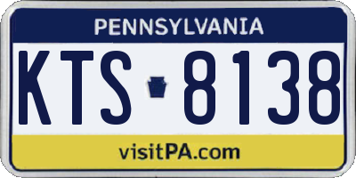 PA license plate KTS8138