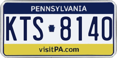 PA license plate KTS8140