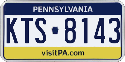 PA license plate KTS8143