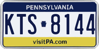PA license plate KTS8144