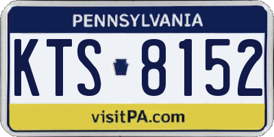 PA license plate KTS8152