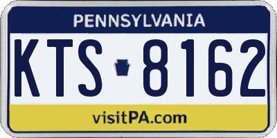 PA license plate KTS8162