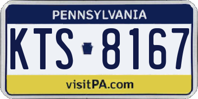 PA license plate KTS8167