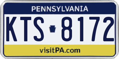 PA license plate KTS8172