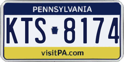 PA license plate KTS8174