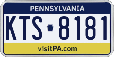 PA license plate KTS8181