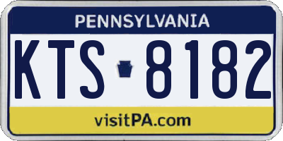 PA license plate KTS8182