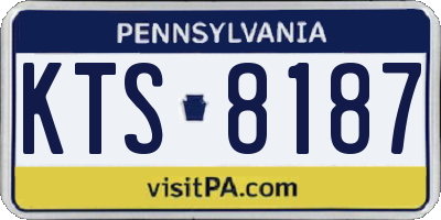 PA license plate KTS8187
