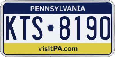 PA license plate KTS8190