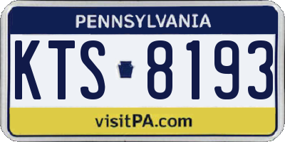 PA license plate KTS8193