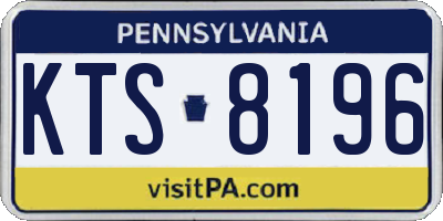 PA license plate KTS8196