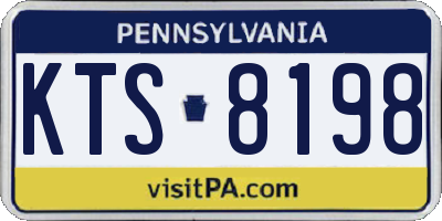 PA license plate KTS8198