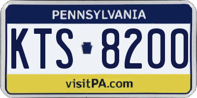 PA license plate KTS8200