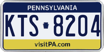 PA license plate KTS8204