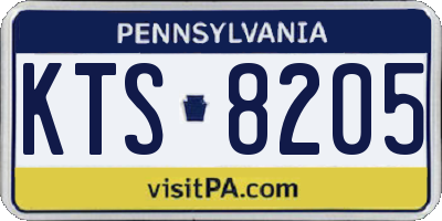 PA license plate KTS8205