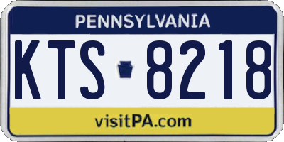 PA license plate KTS8218