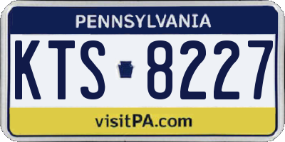 PA license plate KTS8227