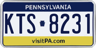 PA license plate KTS8231