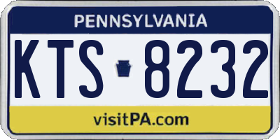 PA license plate KTS8232