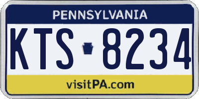 PA license plate KTS8234