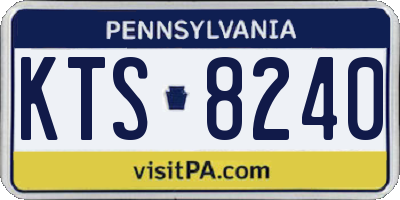 PA license plate KTS8240