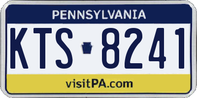 PA license plate KTS8241