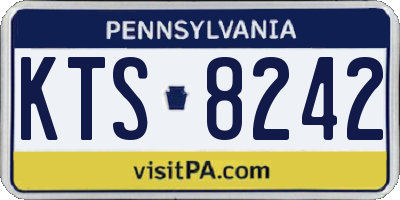 PA license plate KTS8242