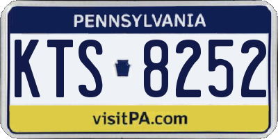 PA license plate KTS8252