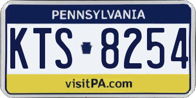PA license plate KTS8254