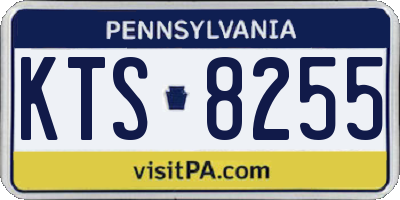 PA license plate KTS8255