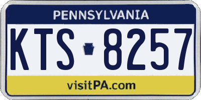PA license plate KTS8257