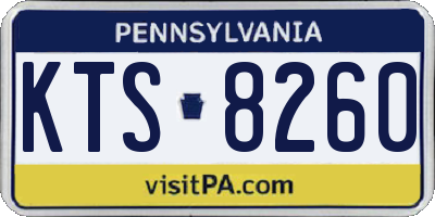 PA license plate KTS8260