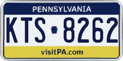 PA license plate KTS8262