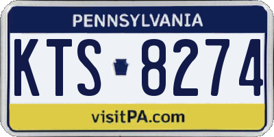 PA license plate KTS8274