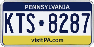 PA license plate KTS8287
