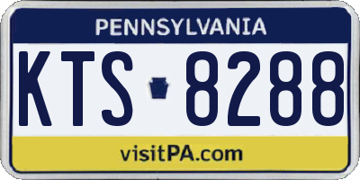PA license plate KTS8288