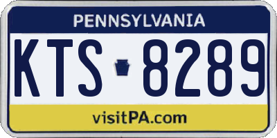 PA license plate KTS8289
