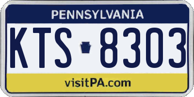 PA license plate KTS8303