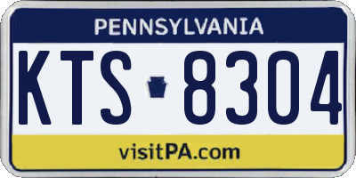 PA license plate KTS8304