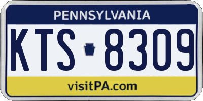 PA license plate KTS8309