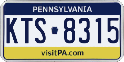 PA license plate KTS8315