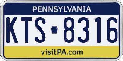 PA license plate KTS8316