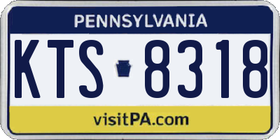 PA license plate KTS8318