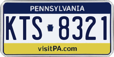 PA license plate KTS8321