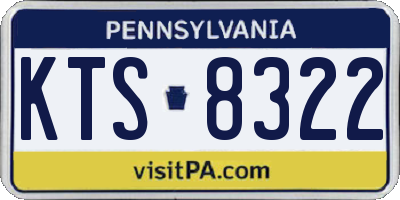 PA license plate KTS8322