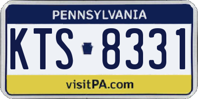 PA license plate KTS8331