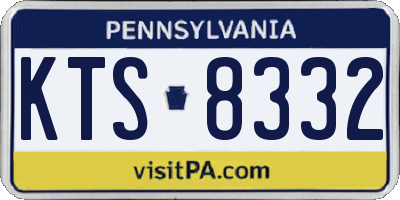 PA license plate KTS8332