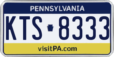 PA license plate KTS8333