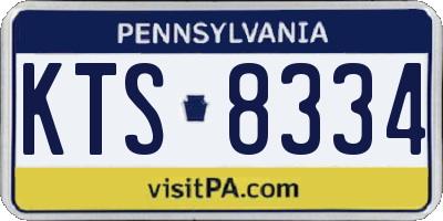 PA license plate KTS8334